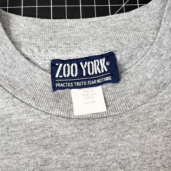 Zoo York Supreme Zoo Thousand T-Shirt Heather Grey Size M Vintage Y2k Streetwear - Picture 4 of 10